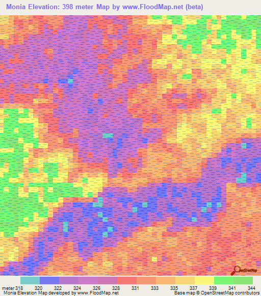 Monia,Congo (Kinshasa) Elevation Map