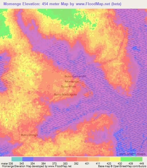 Momenge,Congo (Kinshasa) Elevation Map