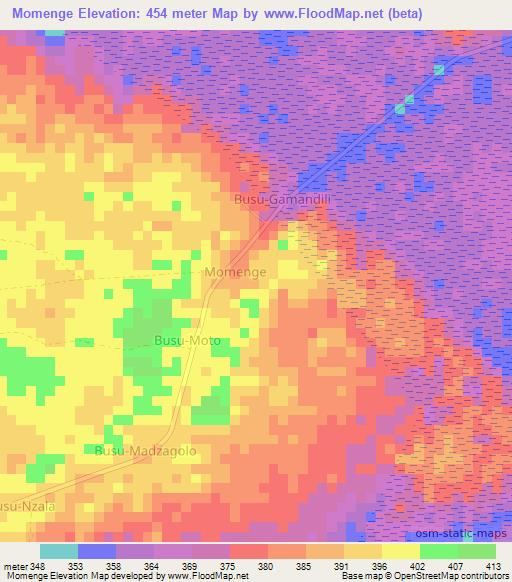 Momenge,Congo (Kinshasa) Elevation Map