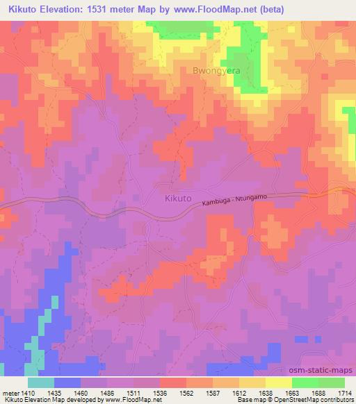 Kikuto,Uganda Elevation Map