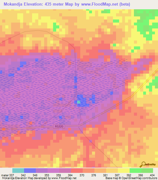 Mokandja,Congo (Kinshasa) Elevation Map
