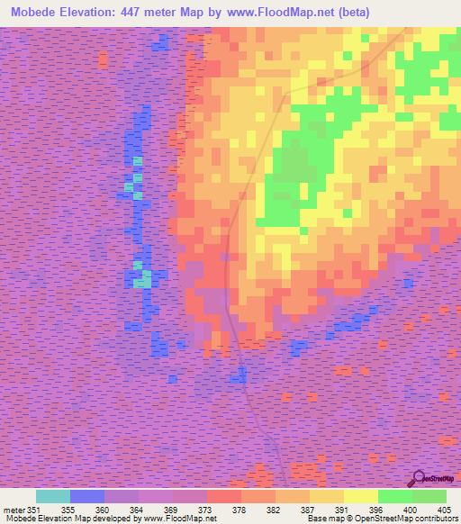 Mobede,Congo (Kinshasa) Elevation Map