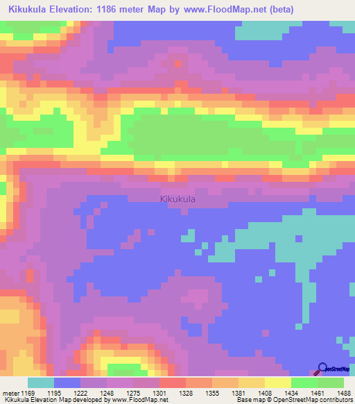Kikukula,Uganda Elevation Map