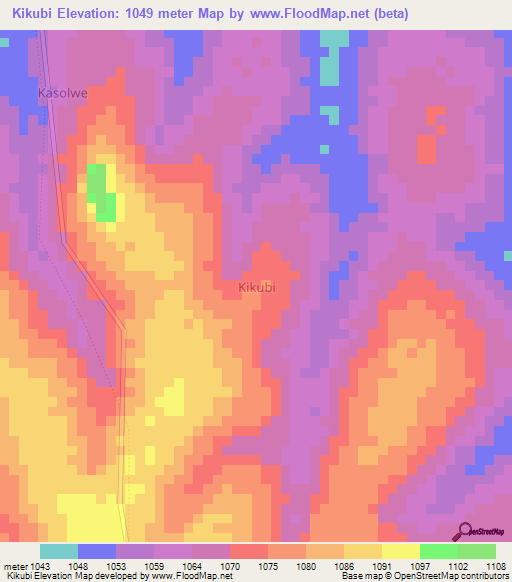 Kikubi,Uganda Elevation Map