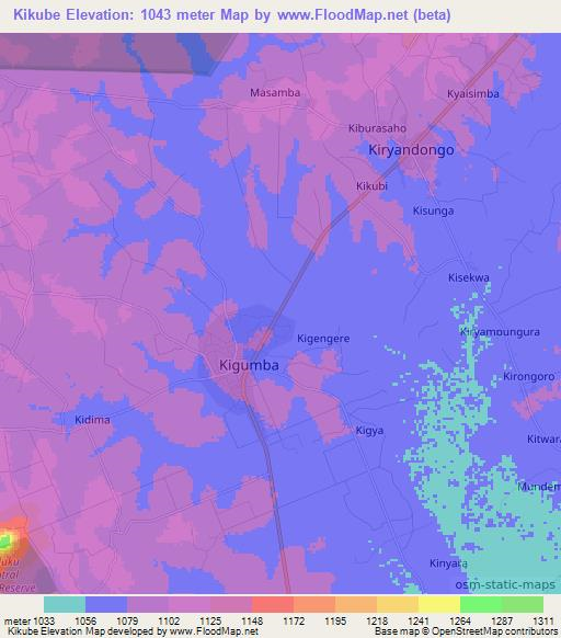 Kikube,Uganda Elevation Map