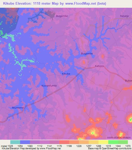 Kikube,Uganda Elevation Map
