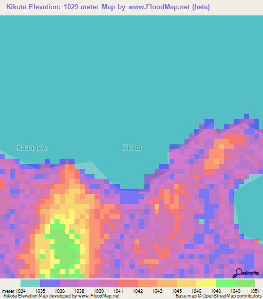 Kikota,Uganda Elevation Map