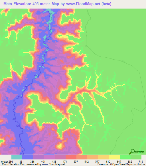 Mato,Congo (Kinshasa) Elevation Map