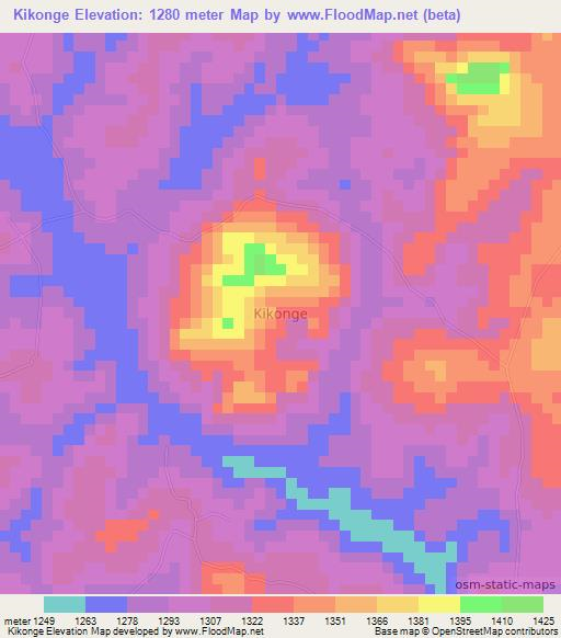 Kikonge,Uganda Elevation Map