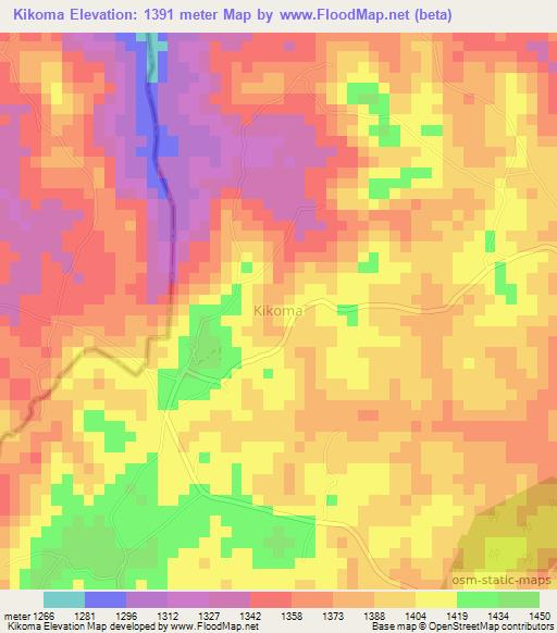 Kikoma,Uganda Elevation Map