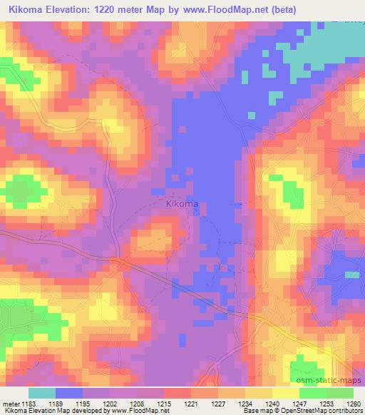 Kikoma,Uganda Elevation Map