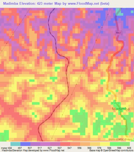 Madimba,Congo (Kinshasa) Elevation Map