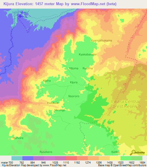 Kijura,Uganda Elevation Map