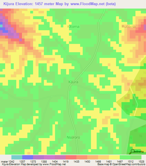 Kijura,Uganda Elevation Map