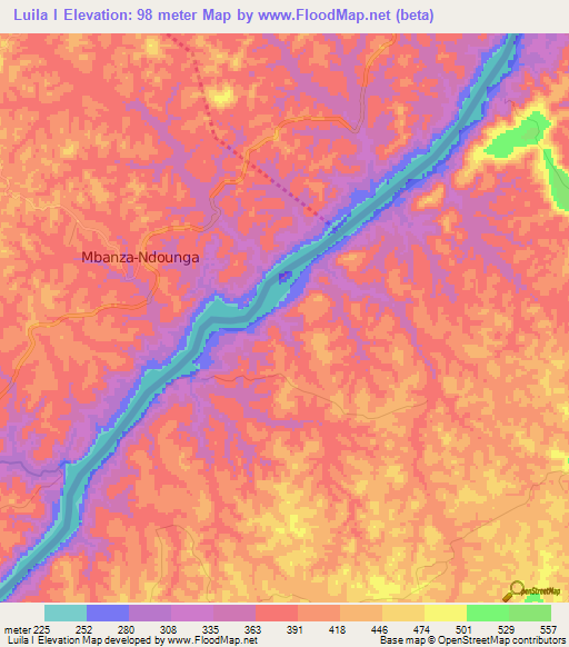 Luila I,Congo (Kinshasa) Elevation Map