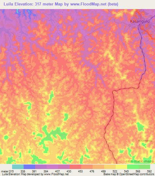 Luila,Congo (Kinshasa) Elevation Map