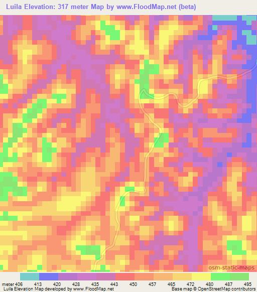 Luila,Congo (Kinshasa) Elevation Map