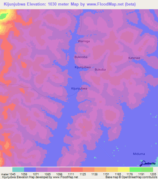 Kijunjubwa,Uganda Elevation Map