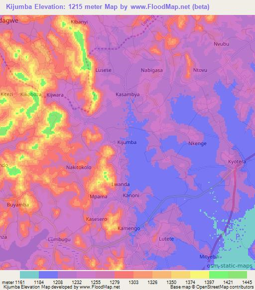 Kijumba,Uganda Elevation Map