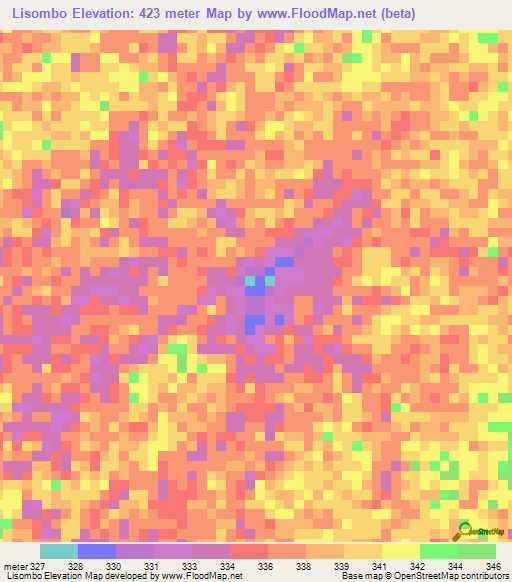 Lisombo,Congo (Kinshasa) Elevation Map