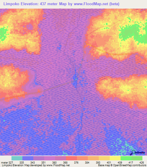 Limpoko,Congo (Kinshasa) Elevation Map