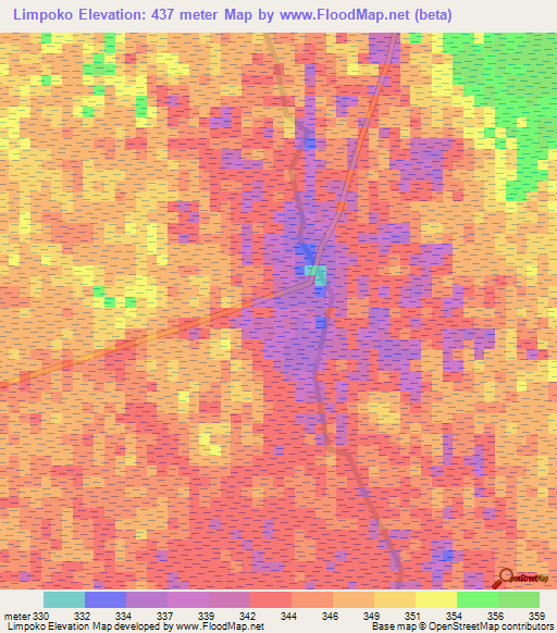 Limpoko,Congo (Kinshasa) Elevation Map