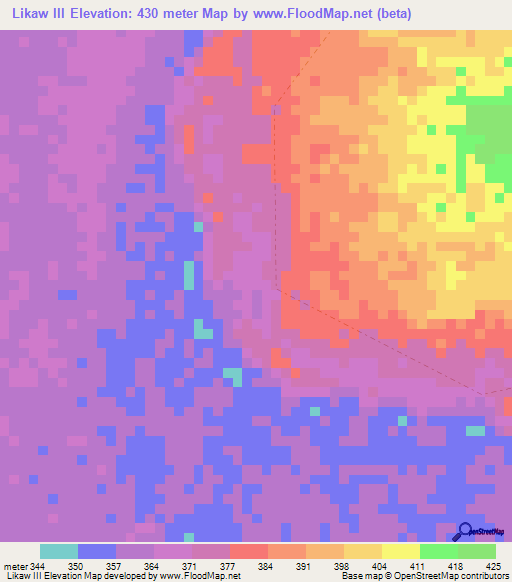 Likaw III,Congo (Kinshasa) Elevation Map