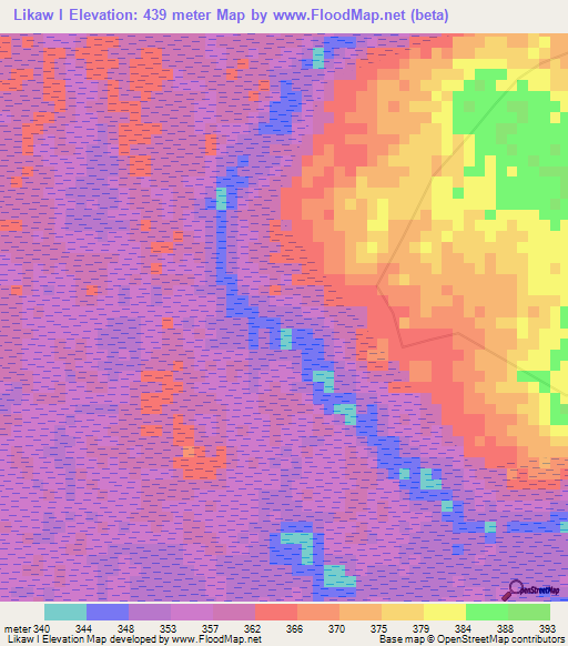 Likaw I,Congo (Kinshasa) Elevation Map
