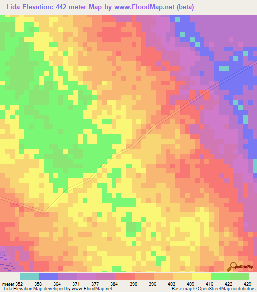 Lida,Congo (Kinshasa) Elevation Map