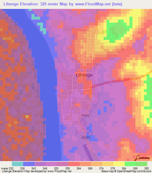 Libenge,Congo (Kinshasa) Elevation Map
