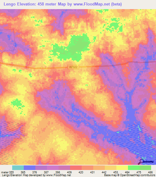 Lengo,Congo (Kinshasa) Elevation Map