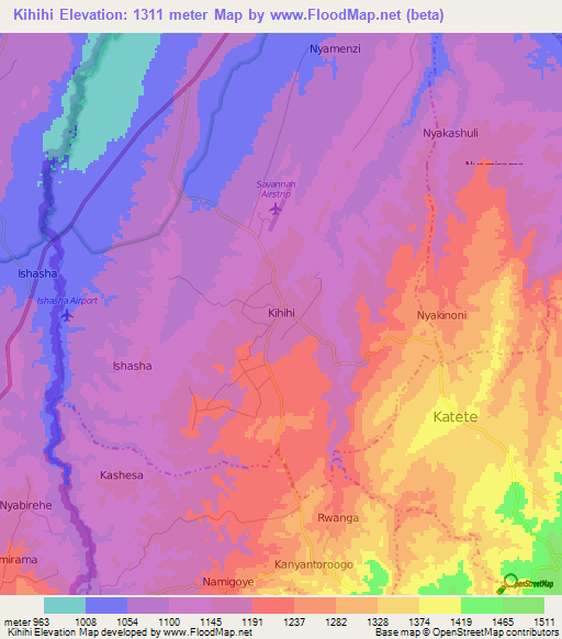 Kihihi,Uganda Elevation Map