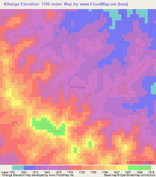 Kihanga,Uganda Elevation Map