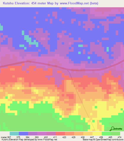 Kutshu,Congo (Kinshasa) Elevation Map