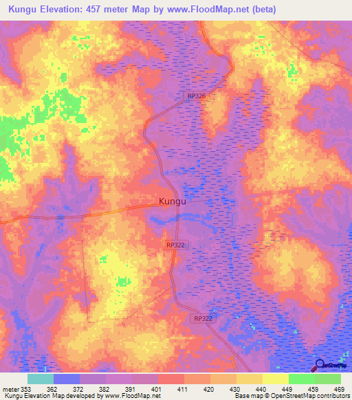Kungu,Congo (Kinshasa) Elevation Map