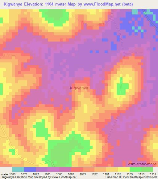 Kigwanya,Uganda Elevation Map