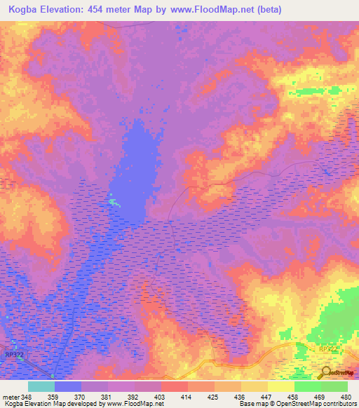Kogba,Congo (Kinshasa) Elevation Map