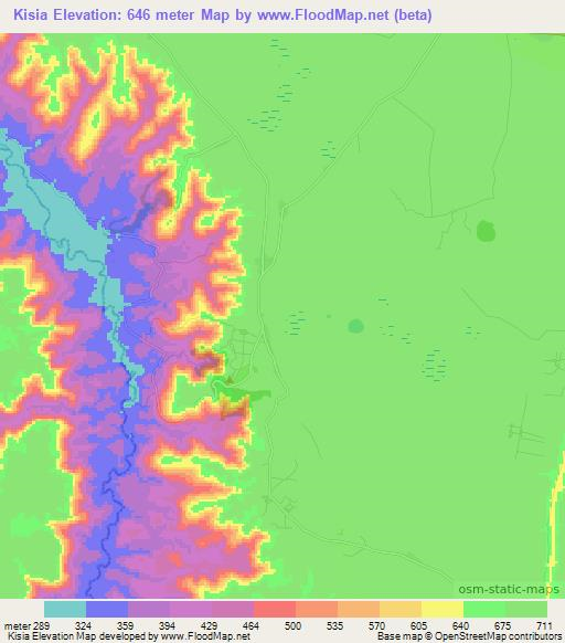 Kisia,Congo (Kinshasa) Elevation Map