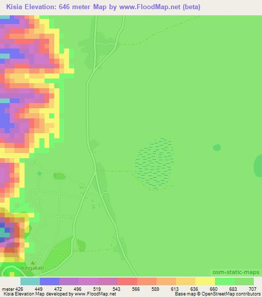Kisia,Congo (Kinshasa) Elevation Map