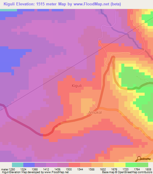 Kiguli,Uganda Elevation Map