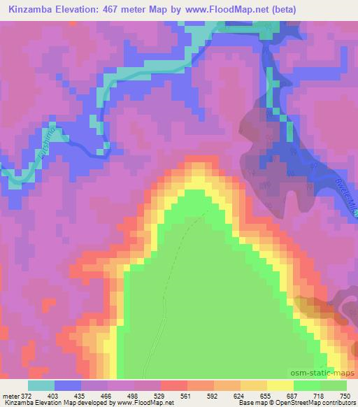 Kinzamba,Congo (Kinshasa) Elevation Map