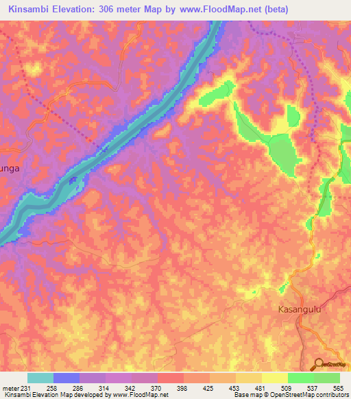 Kinsambi,Congo (Kinshasa) Elevation Map