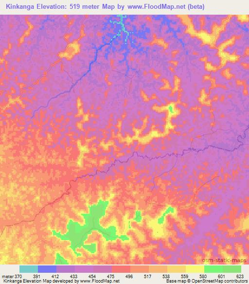 Kinkanga,Congo (Kinshasa) Elevation Map