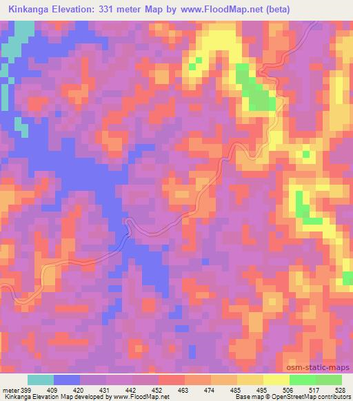 Kinkanga,Congo (Kinshasa) Elevation Map