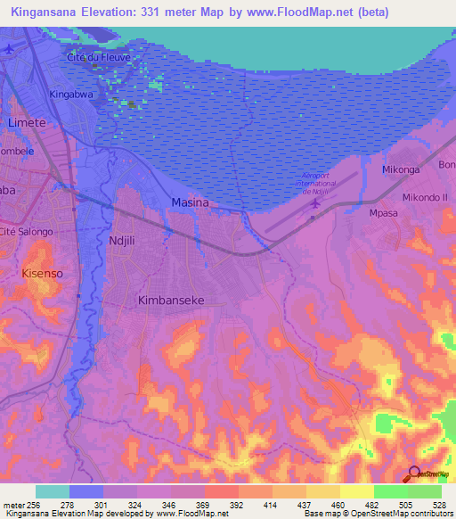Kingansana,Congo (Kinshasa) Elevation Map
