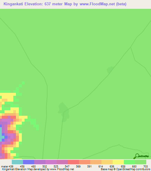 Kingankati,Congo (Kinshasa) Elevation Map