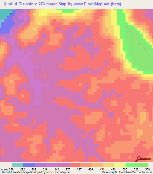 Kinduti,Congo (Kinshasa) Elevation Map