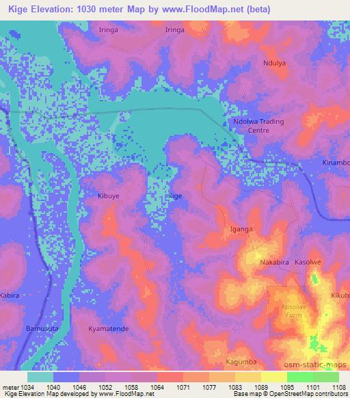 Kige,Uganda Elevation Map