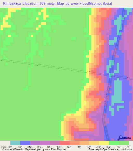 Kimuakasa,Congo (Kinshasa) Elevation Map