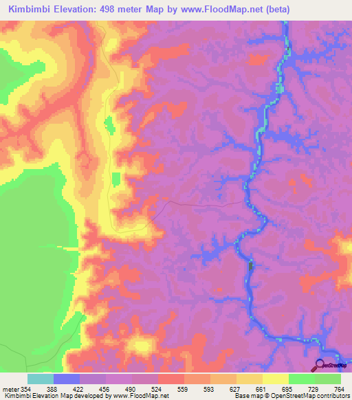 Kimbimbi,Congo (Kinshasa) Elevation Map
